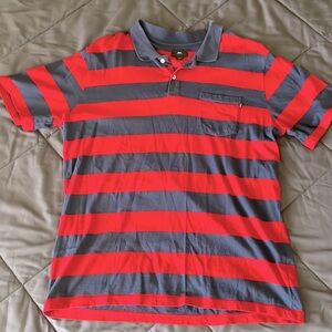 Red and Blue striped polo shirt